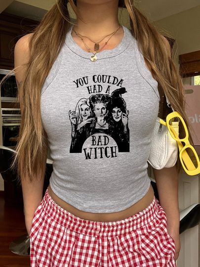 Bad Witch Racerback Tank Top: Funny Halloween Squad Tee