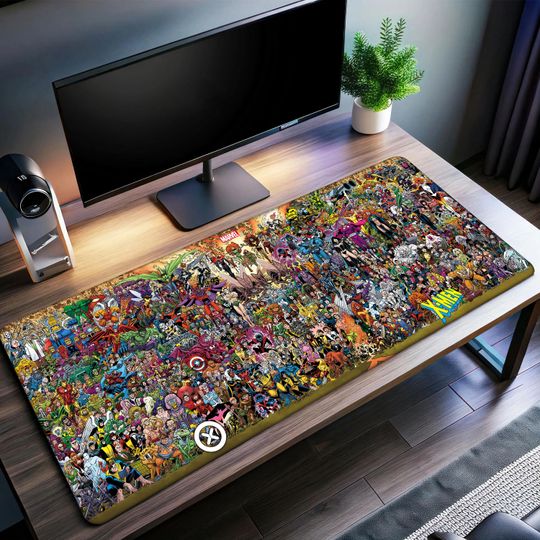 Discover Marvel Universe Desk Mat | Marvel Characters Mouse Pad | Premium Print Surface | Personalized Desk Mat | Smooth Glide Control