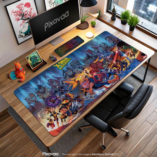 Discover X-Men Legends Battle Mouse Pad - Marvel Comic Art with Wolverine, Storm, Magneto & More, Hero Gaming Desk Mat Gift