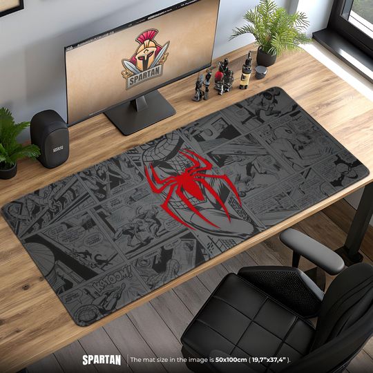 Spider-Man Comic Strip Vintage Marvel Hero Desk Mat, Superhero Fan Gift