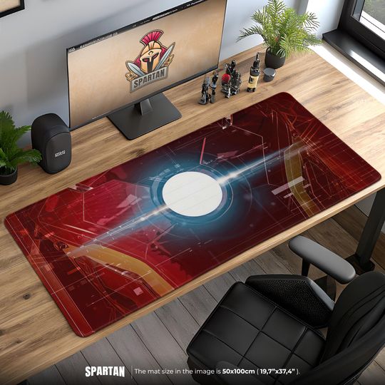 Iron Man Arc Reactor Mouse Pad  Stark Tech Gaming Desk Mat, Marvel Hero Setup, Superhero Gift for Gamers