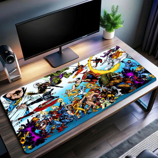 Discover Marvel Characters Desk Mat | Marvel Comic Mouse Pad | Premium Print Surface | Personalized Desk Mat | Smooth Glide Control