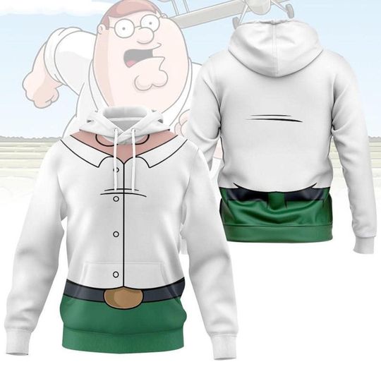 Peter Griffin Costume Hoodie, Funny Family Guy Sweatshirt, Cartoon Character Cosplay Pullover, Halloween Cosplay Costume