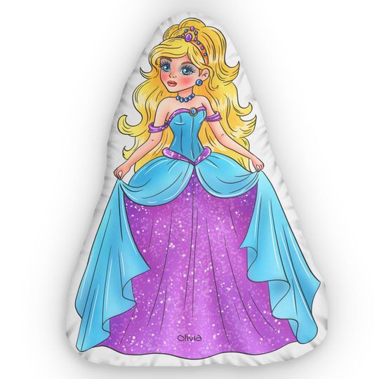 Princess Bella Custom Shaped Pillow, Personalised Name Gift, Children Pillow, Princess, Fantasy