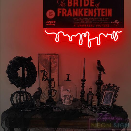 Dripping Blood Neon Sign, Blood Drip Sign, Spooky Sign, Scary Halloween Decor, Horror Movies Gift, Dark Art Decor, Horror Wall Hangings