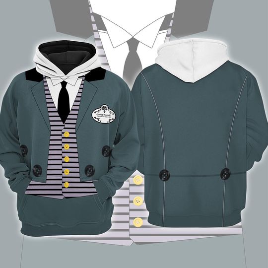 Haunted Mansion Butler 3D Print Hoodie Sweatshirt Halloween Costume Horror Movie Cosplay