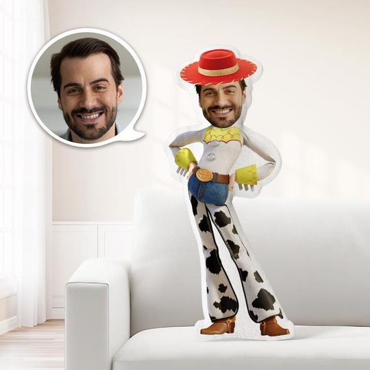 Discover Custom Photo Pillow Minime Pillow, Personalized Face Pillow, Doll Jessie Toy Story Custom Pillow, Disney Throw Pillow, Birthday Gift