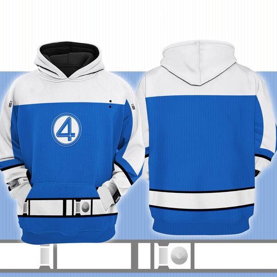 Johnny Storm Human Torch 3D Halloween Costume Hoodie, Fantastic Four MCU Superhero Cosplay Hoodie