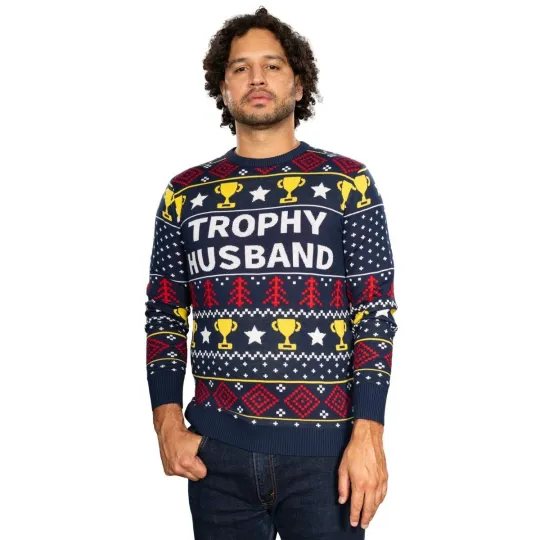 Funny "Trophy Husband" Ugly Christmas Sweater