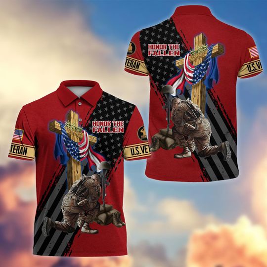 US Veteran Polo Shirt, Honor The Fallen Veteran Shirt, Military Polo Shirts,