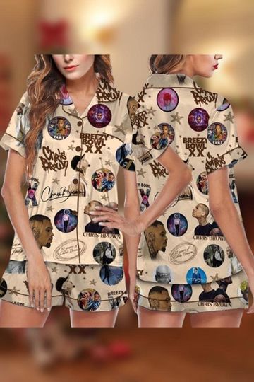 Chris Brown Tour Breezy Bowl XX Pajamas Set Short