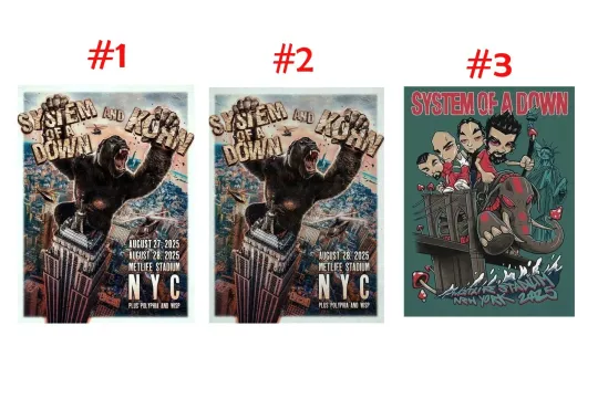 SYSTEM OF DOWN & Korn Tour New York 2025 Vertical Poster