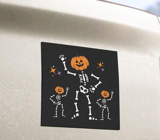 Anti Trump Halloween Hidden Message Car Magnet, Political Car Magnet, Activist Gift, Resistance Car Magnet, Leftist Liberal Bumper Magnet