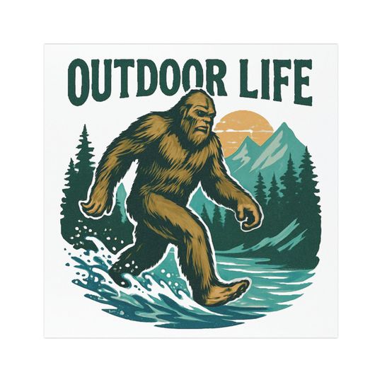 Bigfoot Outdoor Life Car Magnet | Fun Travel Decor, Adventure Gift, Road Trip Accessory, Nature Lover's Magnet, Camping Decor