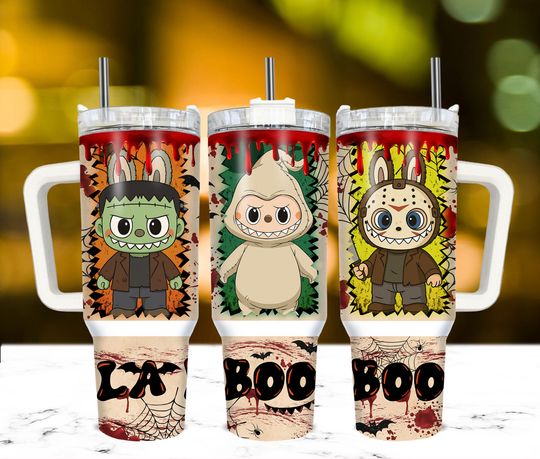 Discover Halloween Monster Doll 40oz Tumbler Wrap, Spooky Doll Monsters 40oz Wrap