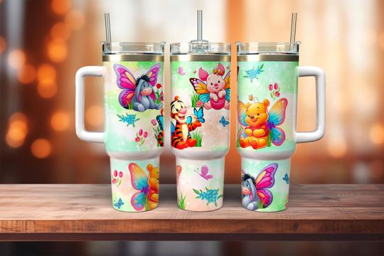 Discover 40oz Tumbler with Handle - Cartoon Characters, 2-piece Wrap Set