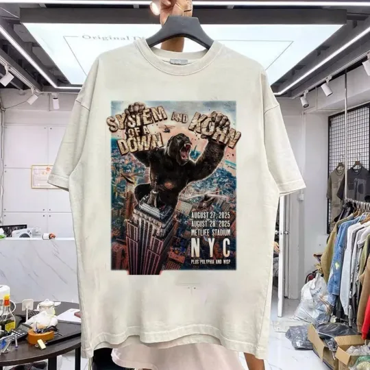 SYSTEM OF DOWN & Korn Tour New York August 2025 Poster T-Shirt