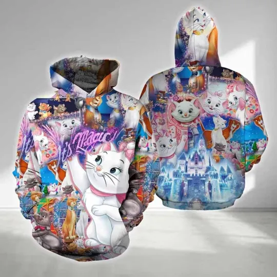 Lovely Kittens 3D Hoodie, Animated Movie Character Cat Adventure Crewneck