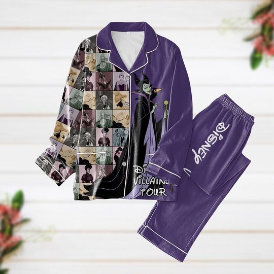 Halloween Disney Villains Characters Pajama Set, Maleficent Pajamas Pants, Disney Woman Pajama, Maleficent Ursula, Halloween Gift