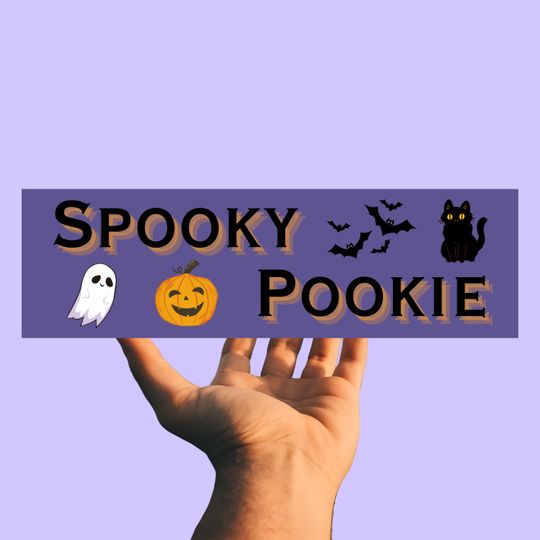 Halloween Spooky Pookie Sticker & Magnet | Car Bumper Sticker, Funny Tiktok Gen Z Meme Vinyl Decal |Perfect Gift for Best friend Fall season