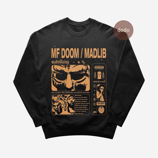 MF Dooom Sweatshirt - Rap Music Sweatshirt - Madvillainy Demos Album - Unisex Rapper Clothing