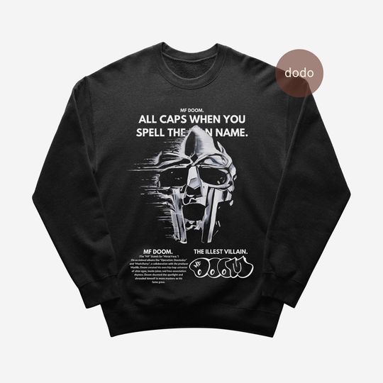 Discover MF Dooom Sweatshirt - Rap Music Sweatshirt - Madvillainy Demos Album - MF Dooom Album Sweatshirt - MF Dooom Merch - Unisex Rapper Clothing