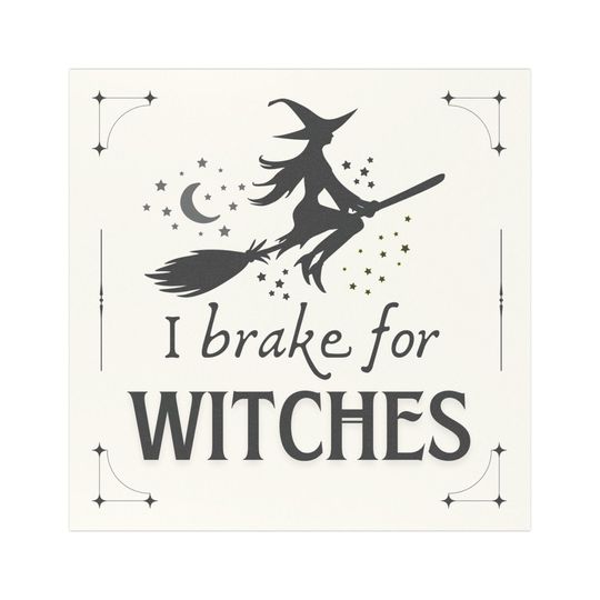 Discover Witchy Car Magnet - I Brake for Witches, Halloween Decor, Funny Car Accessories, Witch Lover Gift, Vehicle Decoration, Seasonal Magnet
