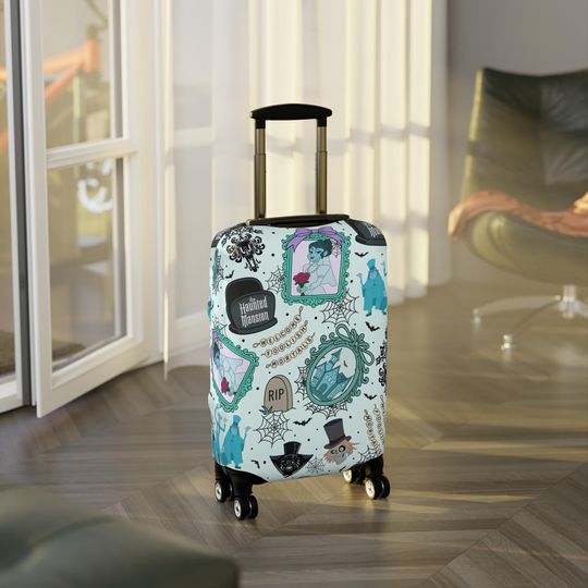 Discover Disney Luggage Cover, Haunted Mansion Suitcase, Gift for Disney Fans, Travel Gear
