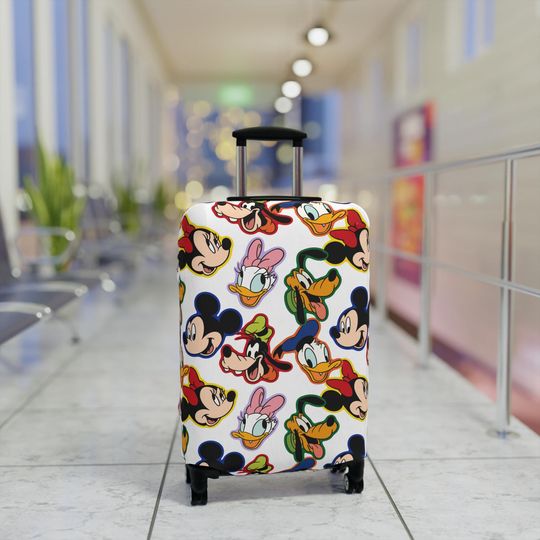 Discover Disney Luggage Cover, Mickey Mouse Suitcase, Gift for Disney Fans, Travel Gear, Mickey and Friends