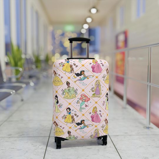 Discover Disney Luggage Cover, Disney Princess Suitcase, Gift for Disney Fans, Travel Gear, Rapunzel Cinde