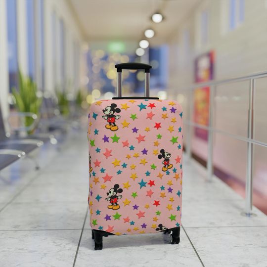 Discover Disney Luggage Cover, Mickey Mouse Suitcase, Gift for Disney Fans, Travel Gear, Mickey and Friends
