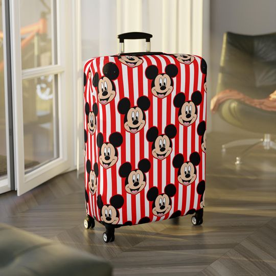 Disney Luggage Cover, Mickey Mouse Suitcase, Gift for Disney Fans, Travel Gear, Mickey and Friends