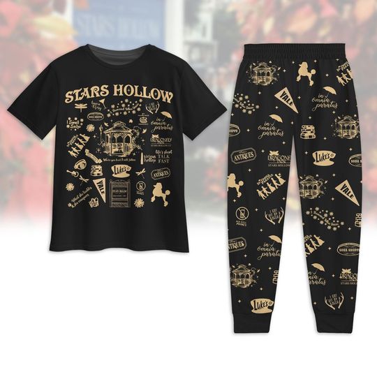 Tv Show Girls Pajamas Family, Stars Hollow Shirt And Pants, Dragonfly Inn Pajamas For Her, Luke Coffee Women Pajamas, Tv Series Pjs
