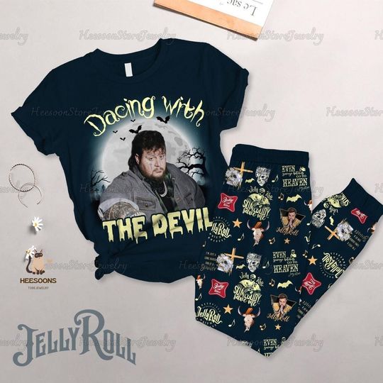 Jelly Roll Pajamas Set, Jelly Roll Tour Shirt, The Beautifully Broken Tour Pajamas, Jelly Roll Merch Holiday Pajamas, Halloween Gift
