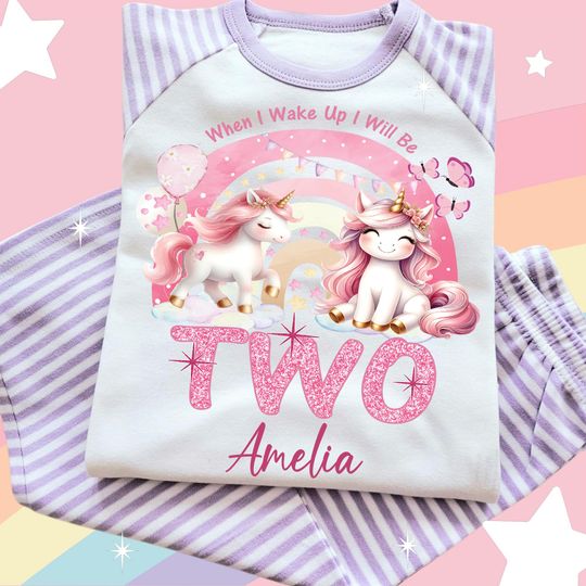 Personalized Unicorn Birthday Pajamas, Sleepwear