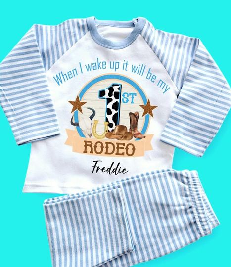 Discover Personalized Baby Toddler Pajamas: 1st Rodeo Gift Set