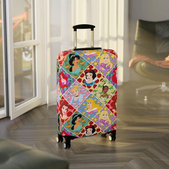 Discover Disney Luggage Cover, Disney Princess Suitcase, Gift for Disney Fans, Travel Gear, Rapunzel Cinde