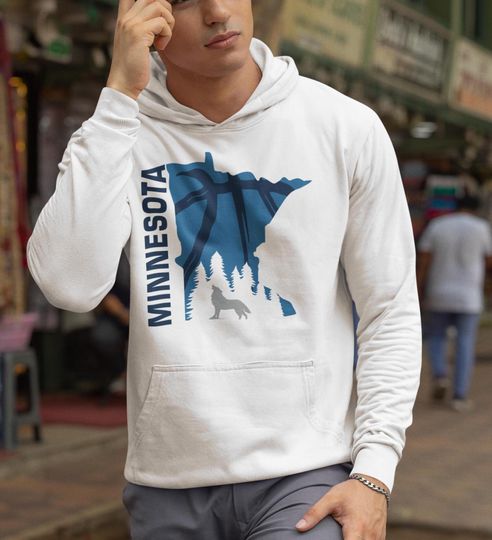 Discover Minnesota Hoodie Minnesota Basketball Long Sleeve Minnesota Gift Fan Gift Wolves Sweater Sports Apparel