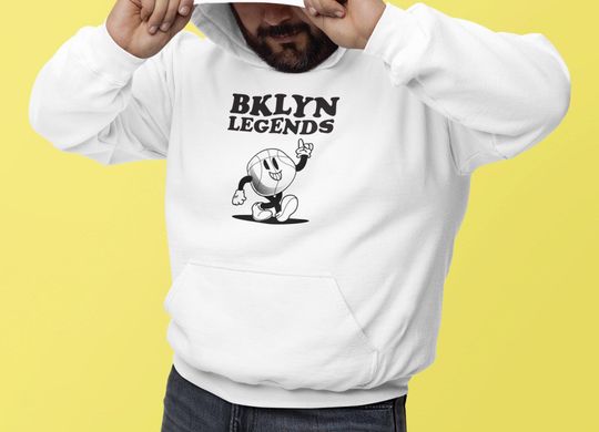 Discover Brooklyn Basketball Long Sleeve Hoodie Sweater Vintage BKLYN Sports Fan Gift New York City Sports Apparel