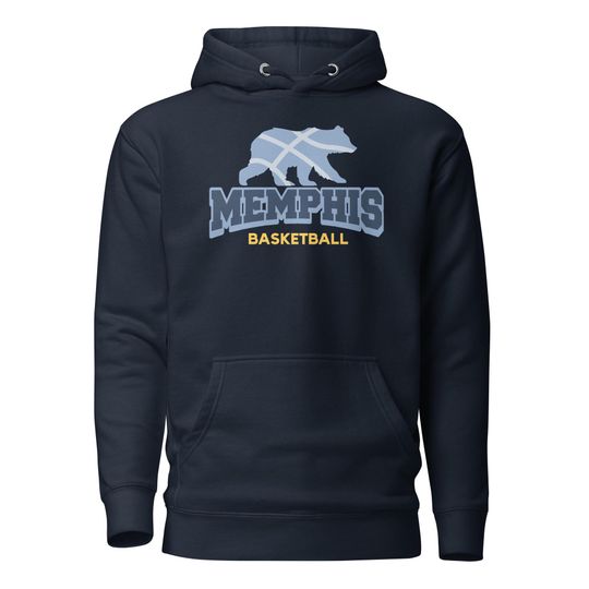 Discover Memphis Basketball Long Sleeve Hoodie Sweater Vintage Memphis Sports Fan Gift Bluff City Sports Apparel