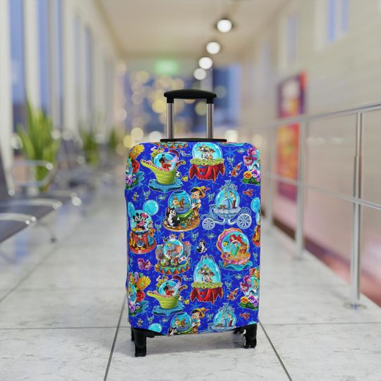 Disney Luggage Cover, Mickey Mouse Suitcase, Gift for Disney Fans, Travel Gear, Mickey and Friends