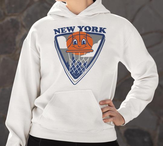 Discover New York Basketball Long Sleeve Hoodie Sweater Vintage New York Sports Fan Gift I Lovee NY Sports Apparel