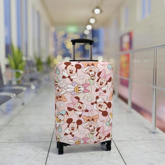Disney Luggage Cover, Mickey Mouse Suitcase, Gift for Disney Fans, Travel Gear, Mickey and Friends