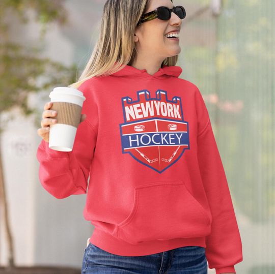 Discover New York Hockey Hoodie | Rangers Long Sleeve | Birthday Gift | NHL Fan | Manhattan Sweater Gift | Sports Apparel Unisex Hoodie