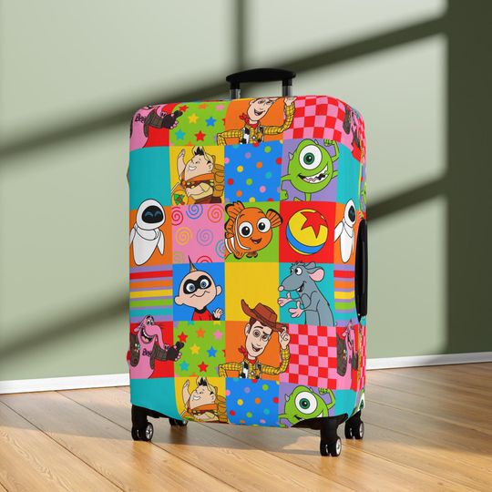 Discover Disney Luggage Cover, Pixar Suitcase, Gift for Disney Fans, Travel Gear, Mickey and Friends