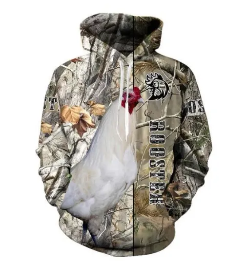 Discover 12 Style Cool Rooster Hunting 3D Print Hoodie Men's Sweatshirt