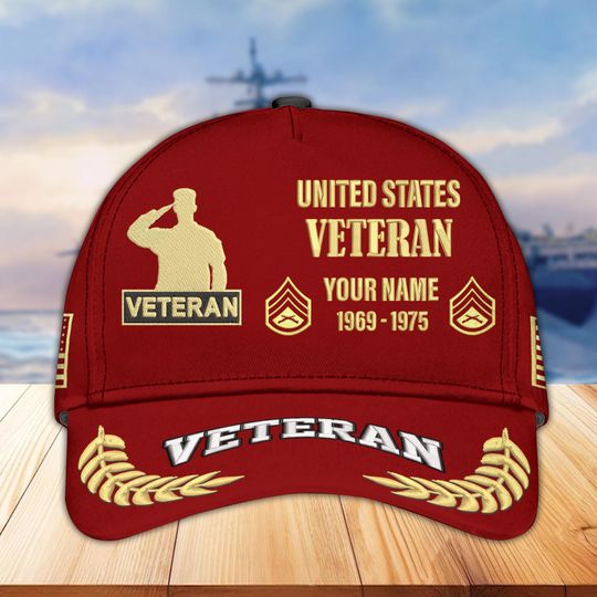 Discover Embroidered Veterans Caps For Men - Personalized Proudly Served Veteran Hat, Military Ball Caps, Patriotic Hats For Men, Retirement Gifts