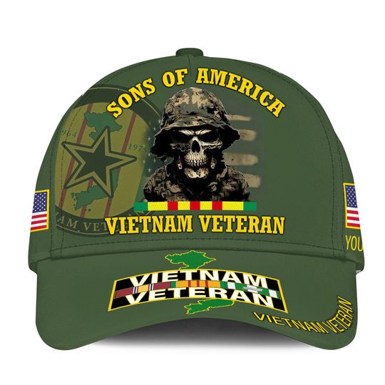 Custom Vietnam Vets Baseball Caps Eagle Crest Military
