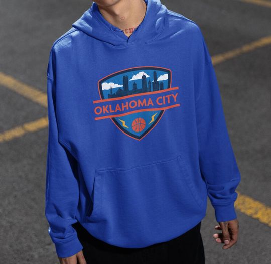 Discover Oklahoma City Basketball Long Sleeve Hoodie Vintage Sweater OKC Sports Fan Gift Oklahoma Sports Apparel