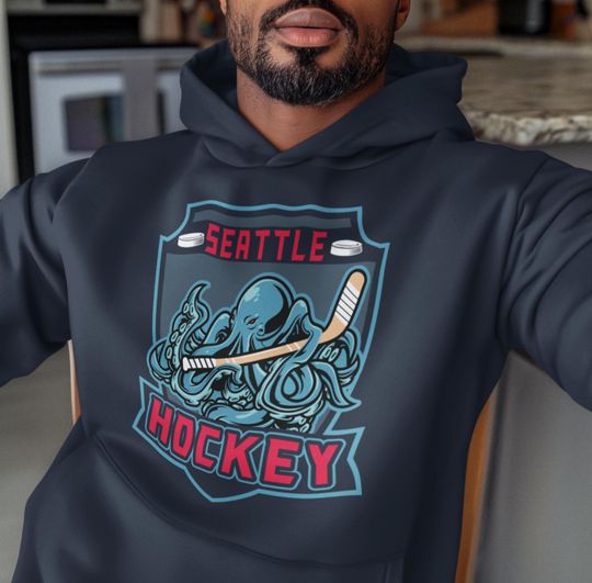 Seattle Hockey Hoodie | Kraken Long Sleeve | Birthday Gift | NHL Fan Gift | Emerald City Sweater Fan Gift | Sports Apparel